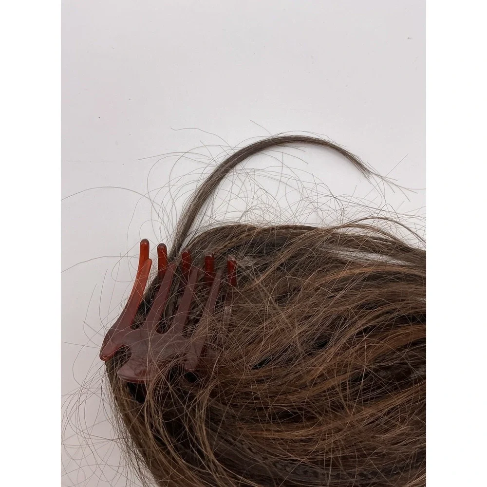 Women's Brown Clip-In Ponytail Hair Extension Medium Length Synthetic